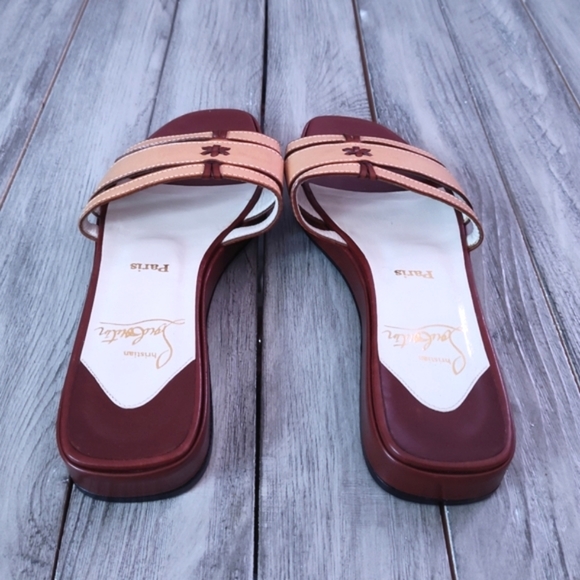 Christian Louboutin Vintage Leather Sandal in Tan/Oak Combo Euro 37 - Picture 7 of 15